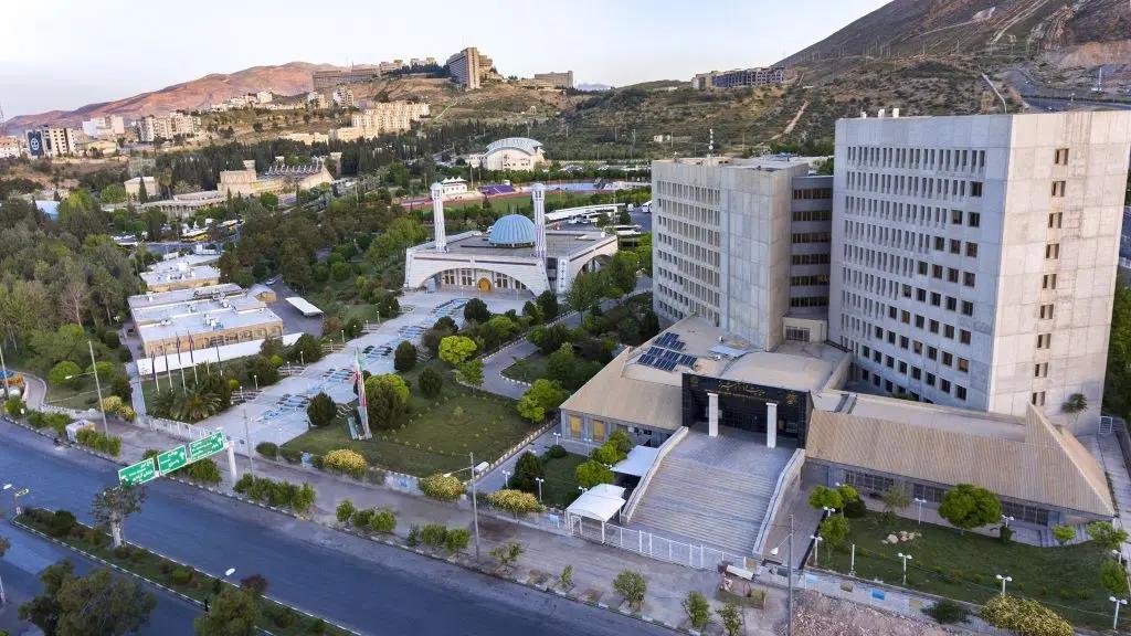 Aerial view of Shiraz University campus